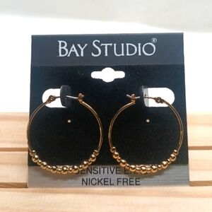 Bay Studio Gold Hoop Ball Earrings